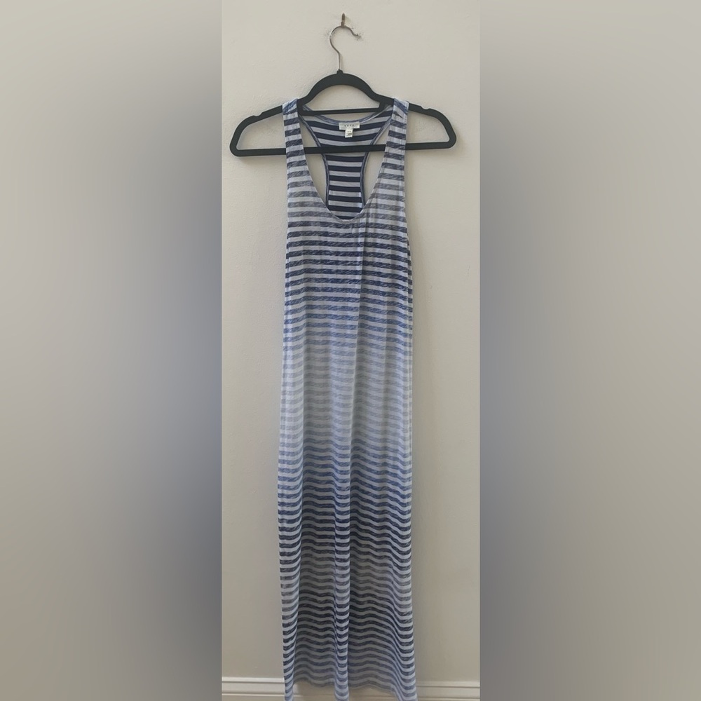 SZ XS Soft Joie Blue Striped Racerback Maxi Dress - Picture 3 of 7